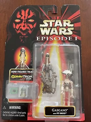 Figura de acción Hasbro Gasgano Star Wars Episodio 1 con Pit Droid y chip CommTech Foto 1 de 4