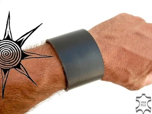 POLSINO BRACCIALE UOMO DONNA VERA PELLE SU MISURA CUOIO ARTIGIANALE !! P45 - Foto 1 di 4