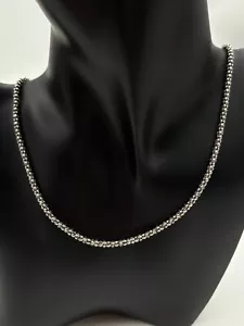 STERLING SILVER 925 ITALY 17.5" POPCORN CHAIN NECKLACE 3 mm wide 6.3g - Picture 1 of 9