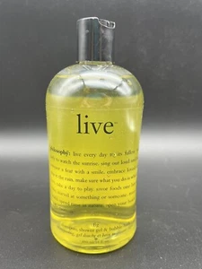 Philosophy "Live" Shampoo Shower Gel & Bubble Bath Fig Scented 16 fl oz - Picture 1 of 2
