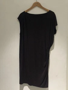 All Saints Kleid "Relian" braun Größe L Lyocell Wolle seitlich gerafft - Bild 1 von 7