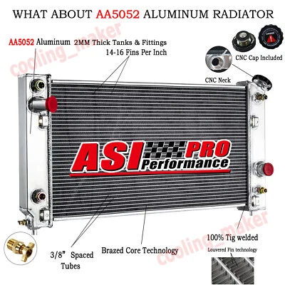 3 Rows Aluminum Radiator Fits 1994 1995 GMC Jimmy Sonoma Chevy S10 Blazer 4.3L - Image 1 of 4