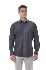 Bagutta Sophisticated Gray Italian Collar Men's Shirt Authentic