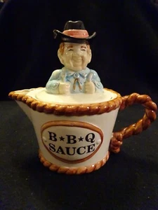 OCI Ceramic Barbecue Sauce Cowboy Pitcher - Picture 1 of 7