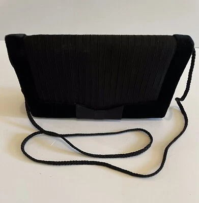 Vintage Sasha Black Velvet Flap Purse Magnetic Closure Shoulder Crossbody - Image 1 of 4