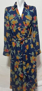 Ralph Lauren Black Label Women Midi Dress 10 Georgette Belted Multi New NWT - Picture 1 of 10