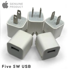 Pack of Five Genuine Apple 5W USB Power Adapter Chargers (A1385) - Picture 1 of 4