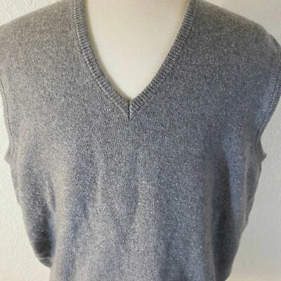 Chaleco Suéter Ballantyne 100% Cachemira Cuello en V, Gris Foto 1 de 4