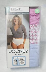 NIP Jockey Women's Underwear Plus Size Elance Brief - 3 Pack, floral medallion
