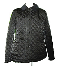 Gallery Jacket/Coat ~ Womens XL ~ Black Quilted ~ Lined ~ Corduroy Collar