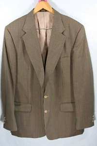 Orvis Sport Coat Tan W/ Red Blue Green Checks Mens 44L Vintage USA - Picture 1 of 11