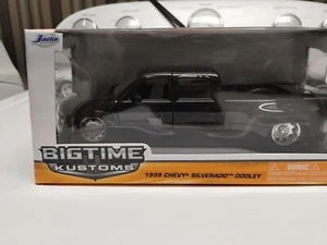 Jada Big Time Kustoms 1999 Chevy Silverado Dually Black 1:24 Scale Diecast New - Picture 1 of 20