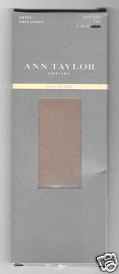 Ann Taylor Hosiery Sheer Knee Highs Tan One Size Package of 2 Pair - Imagem 1 de 2