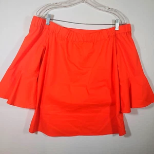 Cupio Orange Off Shoulder Top Fall Sz M Flare Ruffle Slerve Halloween - Picture 1 of 8