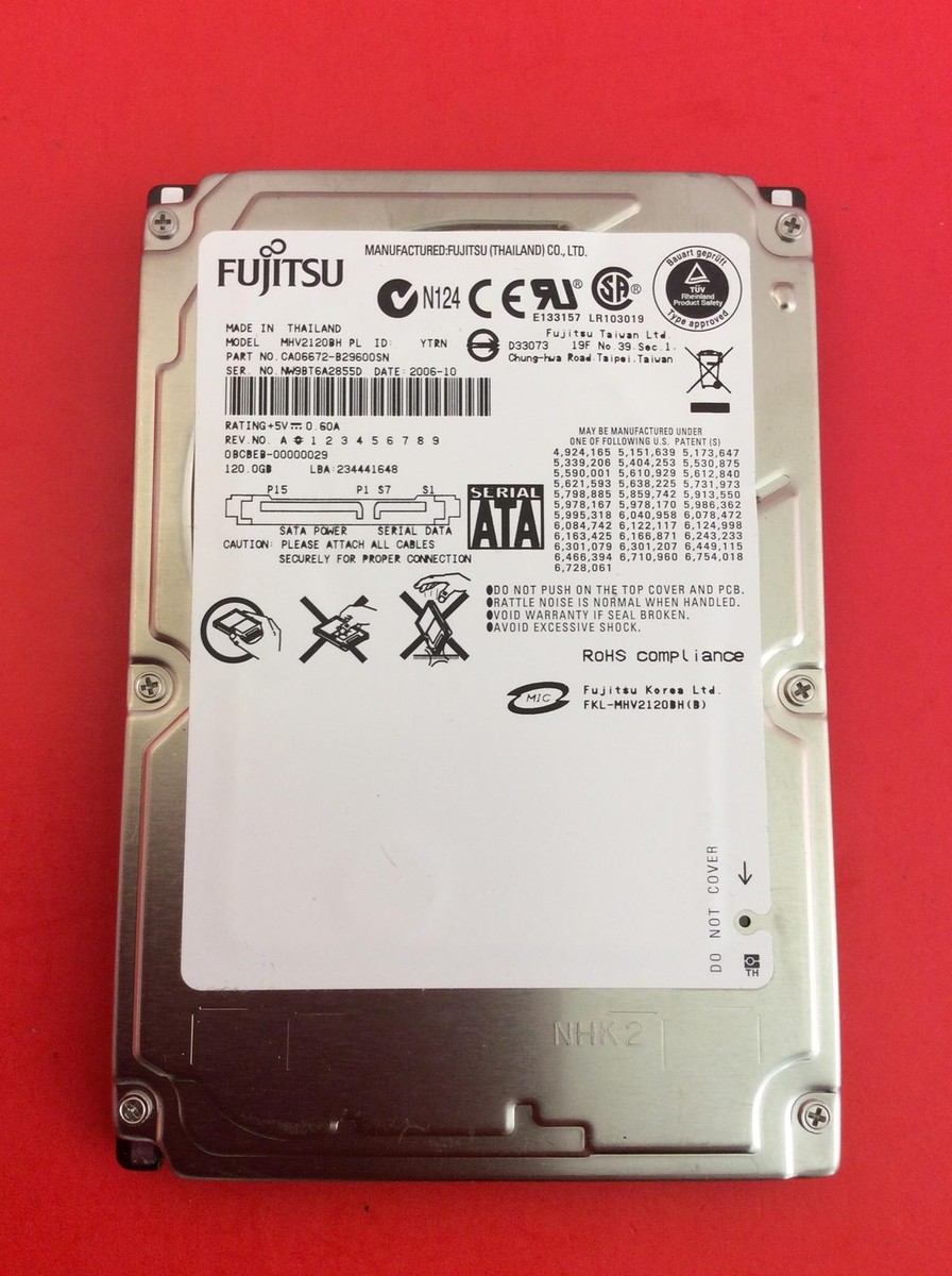 Fujitsu 8 MB Cache 120 GB Storage Capacity Internal Hard Fujitsu 8 MB Cache 120 GB Storage Capacity Internal Hard