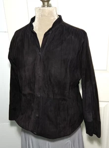 Chaqueta de gamuza Bally of Switzerland con bolsillos forrados para mujer 6 negra Italia vintage - Imagen 1 de 23