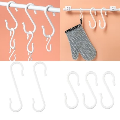 Efficient Plastic S Hooks No Drill Installation Wall Hooks For Hanging Items - Image 1 of 4