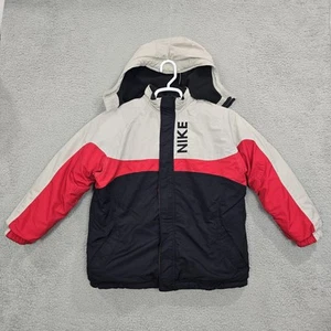 Nike Puffer Coat Boys Large Jacket Windbreaker Fleece Reversible Zip Up Hooded - Picture 1 of 15