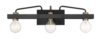 Tocador de baño Designers Fountain 94203 Ravella 3 luces 24"W - negro Foto 1 de 4