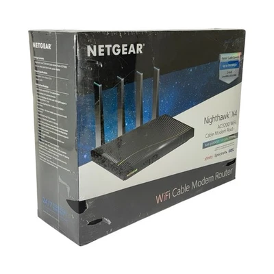 NETGEAR Nighthawk X4 Dual-Band AC3200 Router with 24 x 8 DOCSIS 3.0 Cable Modem - Image 1 of 4