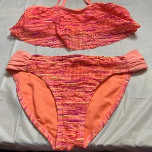 Girls Orange & Pink Swimsuit Swimwear Size 12 - Picture 1 of 3