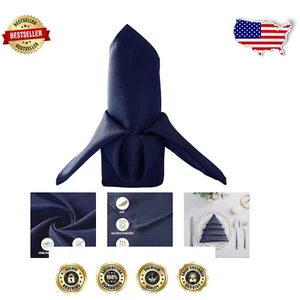Durable 50pc 17x17" Navy Cloth Napkins - Perfect for Weddings & Formal Events - Picture 1 of 9