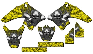 All Years DRZ 50|70 FLAMING GEARHEAD Yellow Senge Graphics Kit Compatible with - Imagen 1 de 10