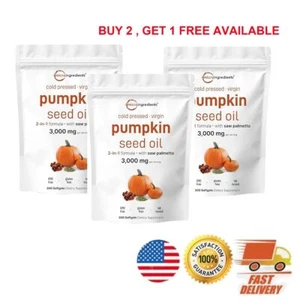Micro Ingredienti Olio di Semi di Zucca e Saw Palmetto 300 Capsule Morbide Pressato a Freddo - Foto 1 di 8
