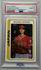 2018 Topps SHOHEI OHTANI THROWBACK THURSDAY ANGELS RC/ROOKIE #107 PSA 10 GEM