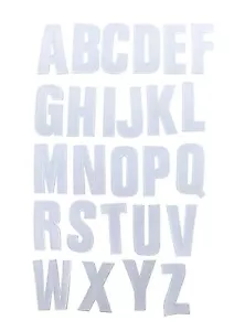 Motorcycle Heat Adhesive Embroidered Patch Patch Patch Embroidered Letter Letters ABC...white - Picture 1 of 27