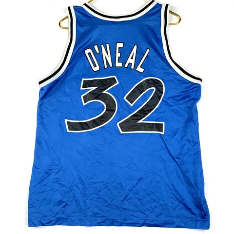 Vintage Shaquille O'Neal Orlando Magic Champion Jersey Size 44 Blue Nba Football Cover