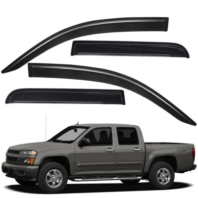 For 2004-2012 GMC Canyon Crew Cab Tape-on Vent Shade Rain Guard Window Visor - Изображение 1 из 4