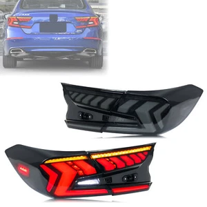LED Tail Lights for Honda Accord 2018-2023 10th Gen Black Rear Lamps Assembly - Picture 1 of 5