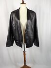 Ashley Stewart Black Faux Leather Open Front Blazer Jacket  Plus Size 22/24