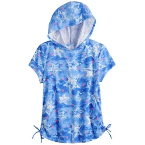So Girls Hoodie Tie Dye Tee XS 6-6X New with Tags Side Cinch Blue Star Tie Dye - Picture 1 of 4