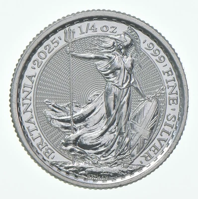 2025 Great Britain 50 Pence Silver Britannia 1/4 Oz 0.25 Oz Silver - Image 1 of 3