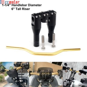 Elevador de manillar de 6"+1" de alto para Harley Softail Touring Sportster barra de sujeción de 1-1/4" - Imagen 1 de 13