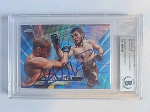 Khabib Nurmagomedov 2014 Topps Chrome Blue Auto Signed Slabbed Beckett BAS 62/75 - Picture 1 of 2