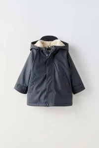 Zara FAUX SHEARLING LINED RUBBERIZED RAINCOAT size 9-12 months - Picture 1 of 6