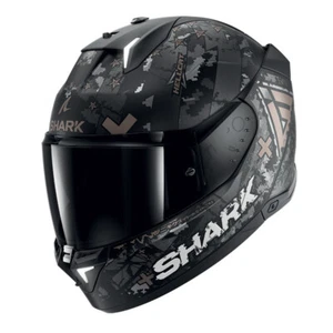 CASCO INTEGRALE MOTO SHARK D-SKWAL I3 HELLCAT MATT KUA NERO ORO - Foto 1 di 2