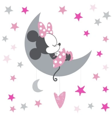 Calcomanías de pared celestiales rosa/gris Disney Baby Minnie Mouse de Lambs & Ivy Foto 1 de 4