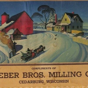 1944 Weber Bros. Milling Co. Cedarburg, Wisconsin Calendar w/ Monthly Pockets - Picture 1 of 5