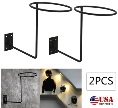 Soporte de soporte para casco de motocicleta de montaje en pared de 2 piezas gancho soporte de suspensión exhibición EE. UU. Foto 1 de 4