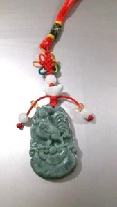 Feng Shui Rooster Crafted Green Jade Hanging bonding and connection - Picture 1 of 6