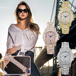 Trend Full Of Stars Burst Luxury Diamond Set Digital Scale Time Ladies Watch - Picture 1 of 21