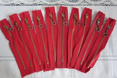 (10) Garra Halcón 5.5" ROJO Metal Anillo Cadena Tirador De Colección Bolsillo Cremallera Lote DESLUSTRADO Foto 1 de 4