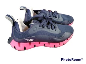Reebok Zig Kinetica 6 Youth Navy Blue/ Pink Running Shoes Sneakers  (EUC) - Picture 1 of 5