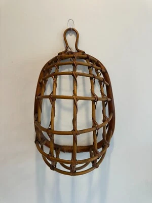 复古竹藤柳条悬挂植物支架篮子独特 — 第 1/4 张图片