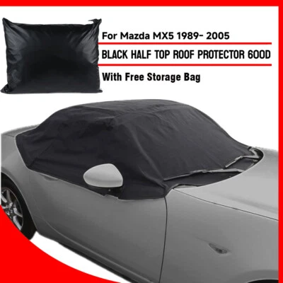 For Mazda Miata MX5 MX-5 Mk1 Mk2 1989-2005 Black Soft Top Roof Cover Half Cover — 第 1/4 张图片