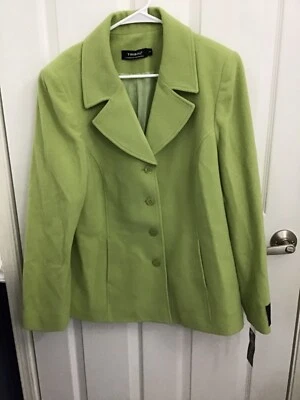 Chaqueta Blazer Tribal Para Mujer Wasabi Verde Lana y Cachemira Forrada Carrera Italia 14 Foto 1 de 4